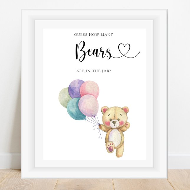 Ballons von Teddy Bear - erraten Sie, wie viele Bä Poster (Von Creator hochgeladen)