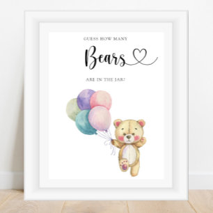 Ballons von Teddy Bear - erraten Sie, wie viele Bä Poster