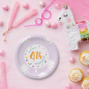 Ballons zum Geburtstag, anpassbare Teller lilac