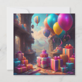 Ballons zum Geburtstag Einladung