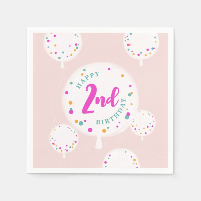 Ballons zum Geburtstag, personalisierbare Serviett Serviette (Vorderseite)