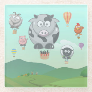 Ballontiere Glasuntersetzer