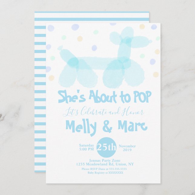 Ballontiere Transparente Punkte Einladung (Vorne/Hinten)