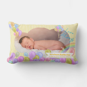 Ballonwolken-Regenbogen-Baby-Foto-Rosa-Wurfkissen Lendenkissen