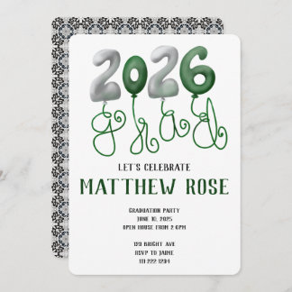 Balloon 2025 Grad Invitation Einladung