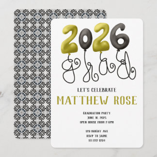 Balloon 2026 Grad Invitation Einladung