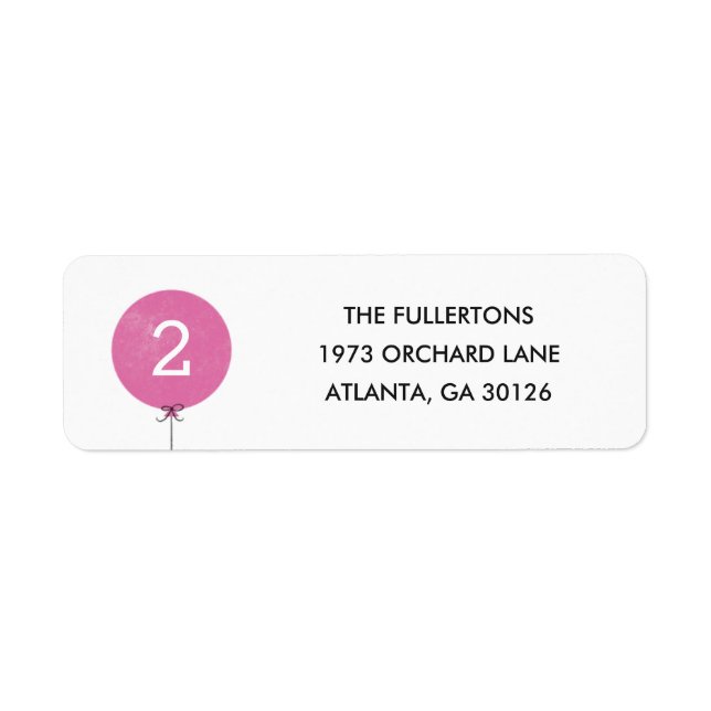 Balloon Address Label - Fuchsia (Vorne)