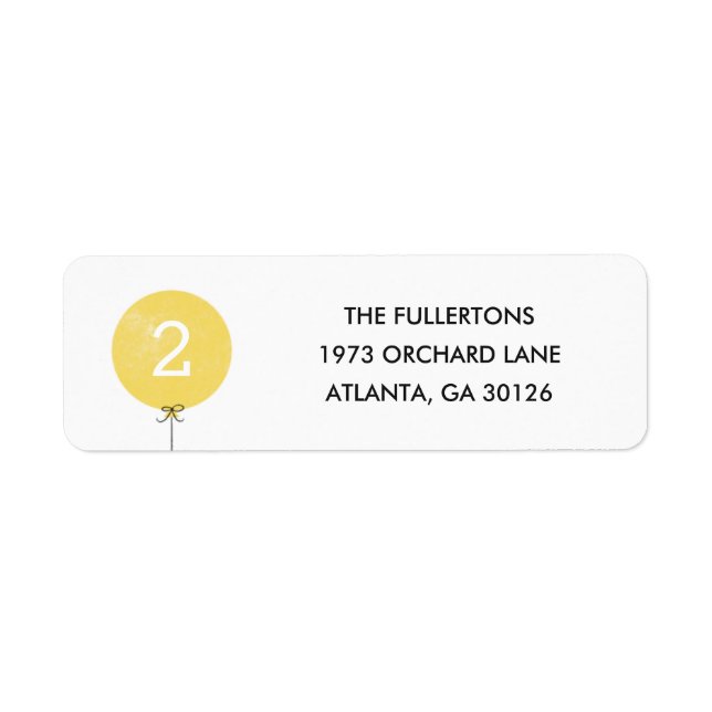 Balloon Address Label - Lemon (Vorne)