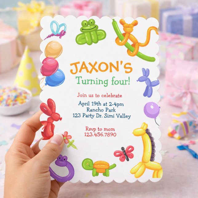 Balloon Animal Birthday Invitation, Balloon Twisti Einladung (Von Creator hochgeladen)