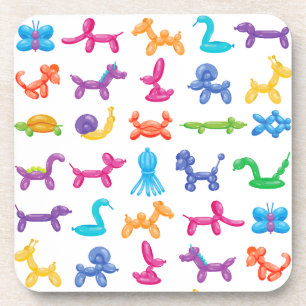 Balloon Animal Color Pattern - Kids & Clown Party Getränkeuntersetzer