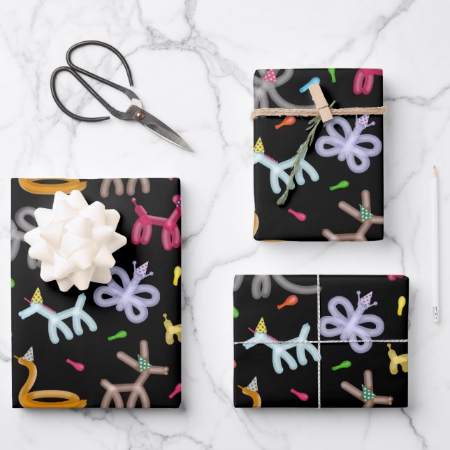 Balloon Animals Kids Party Theme Geschenkpapier Set (Vorderseite)