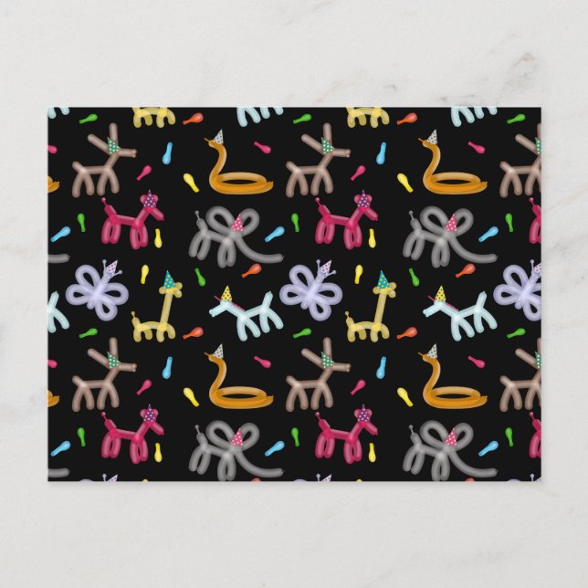 Balloon Animals Kids Party Theme Postkarte (Vorderseite)
