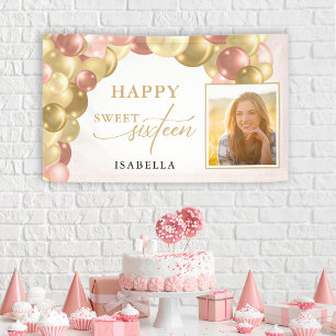 Balloon Arch Happy Sweet 16 Party Foto Banner