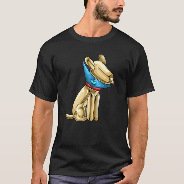 Balloon Balloon Animal Dog Cone of Shame T-Shirt (Vorderseite)