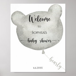 Balloon Bear Willkommen Poster
