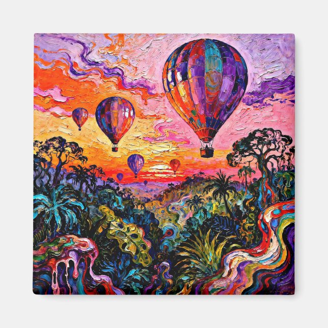 Balloon bei Sonnenaufgang 1 Magnet (Vorne)