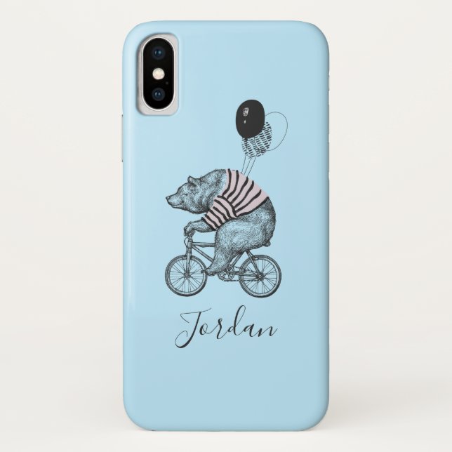 Balloon Bicycle Bear | Name hinzufügen Case-Mate iPhone Hülle (Rückseite)