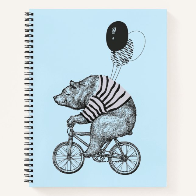 Balloon Bicycle Bear Notizbuch (Vorderseite)