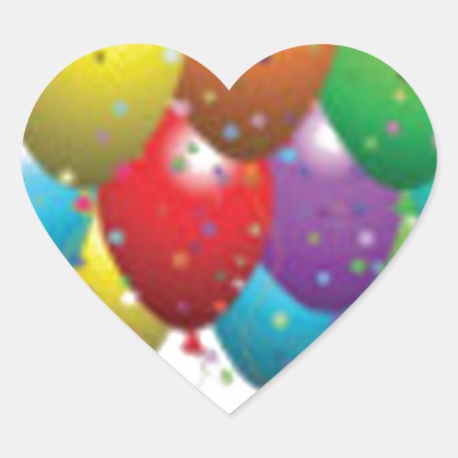 balloon_birthday_card_customize-r11e61ed9b9074290b Herz-Aufkleber (Vorderseite)