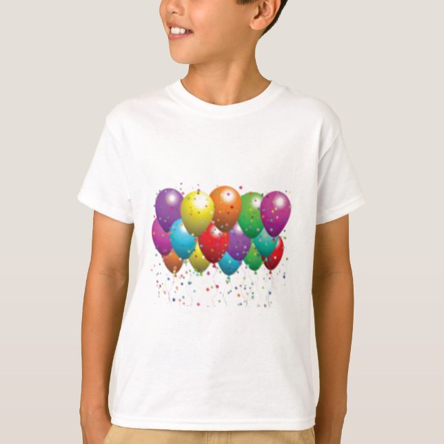 balloon_birthday_card_customize-r11e61ed9b9074290b T-Shirt (Vorderseite)