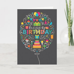 Balloon Birthday Card Karte