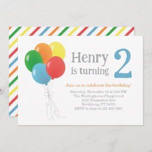 Balloon Birthday Einladung für klassisches Party