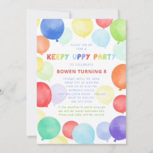 Balloon Birthday Invitation - Behalten Uppy Party Einladung