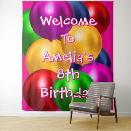 Balloon Birthday Welcome Tapestry Wandteppich