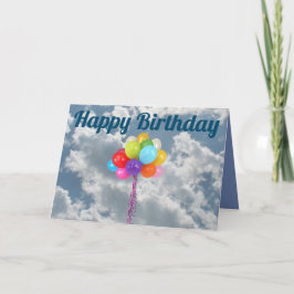 Balloon Blank Happy Birthday Card Karte