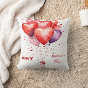 Balloon Bouquet Red and Pink Hearts Kissen