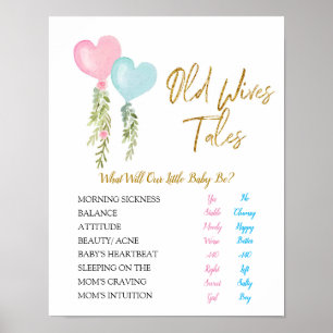 Balloon Boy or Girl Gender Reveal Alte Ehefrauen T Poster