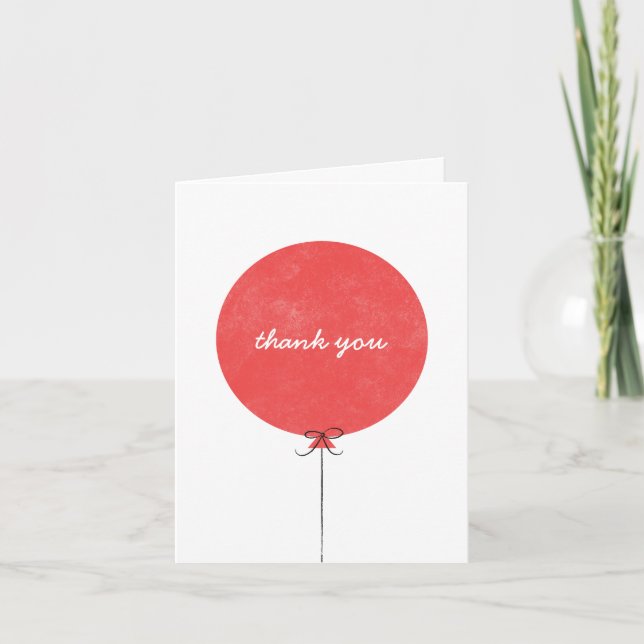 Balloon Danke Card - Red (Vorderseite)