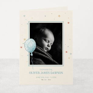 Balloon Daydream Gefaltete 5x7 Baby-Ankündigung Ankündigung