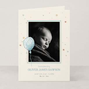 Balloon Daydream Gefaltete 5x7 Baby-Ankündigung Ankündigung