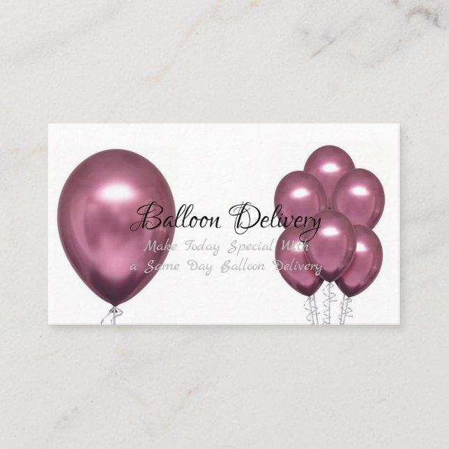 Balloon Delivery Business Card Visitenkarte (Vorderseite)