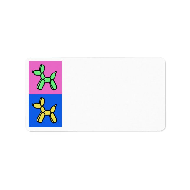 Balloon Dog Address Labels Adressaufkleber (Vorne)