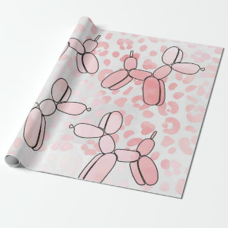 Balloon Dog Leopard rosa Muster Geschenkpapier