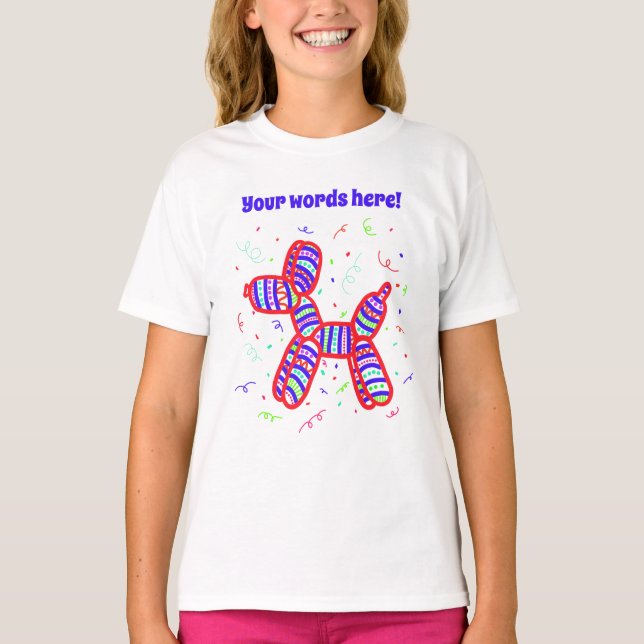 Balloon Dog Party Girls' T-Shirt (Vorderseite)