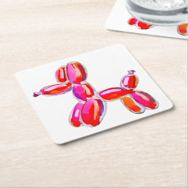 Balloon Dog Rechteckiger Pappuntersetzer