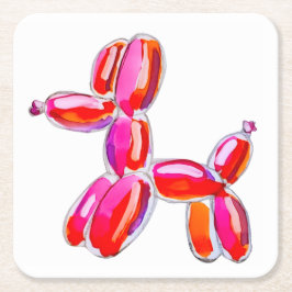 Balloon Dog Rechteckiger Pappuntersetzer