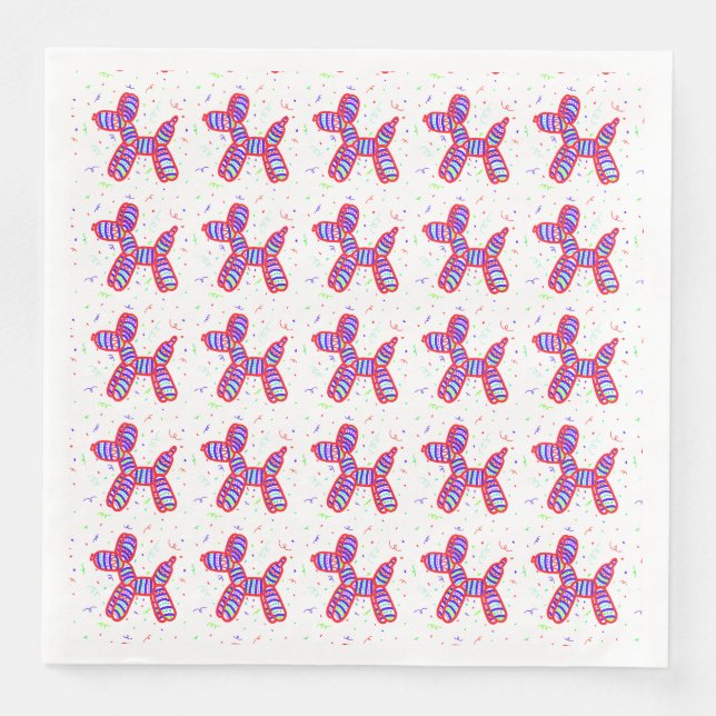 Balloon Dogs Party Napkins Serviette (Vorderseite)