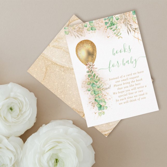 Balloon Eucalyptus Gold Glitzer Book for Baby Begleitkarte (Von Creator hochgeladen)