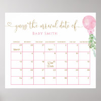 Balloon Eucalyptus Guess Baby Due Date Calendar