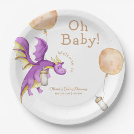 Balloon Fairy Dragon Flasche Baby Dusche Willkomme Pappteller