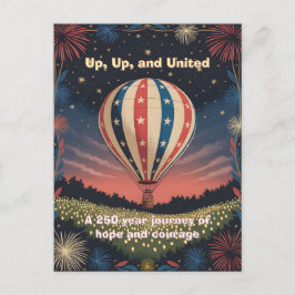 Balloon Fireworks 1776–2026 Backyard Party Invite! Postkarte