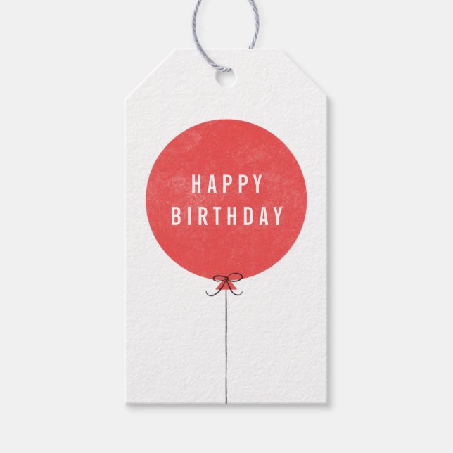 Balloon Gift Tag - Red Geschenkanhänger (Vorderseite)