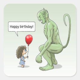Balloon Girl und Goblin Quadratischer Aufkleber