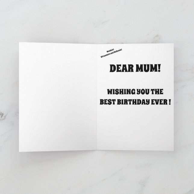 BALLOON Happy Birthday MUM Karte niedlich (Innenseite)