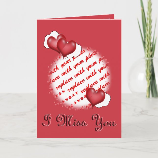 Balloon Heart Valentine Foto Frame Feiertagskarte (Vorderseite)