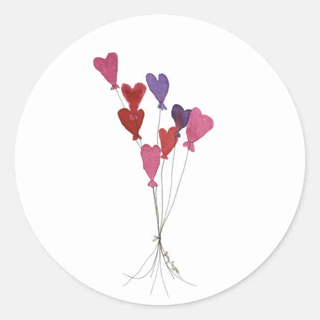 Balloon Hearts Sticker (Vorderseite)